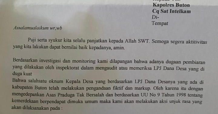 Kelompok Mahasiswa Rencanakan Aksi Terkait Dugaan Korupsi Dana Desa di Buton