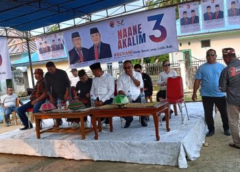 Ketua DPC PDIP Farid Bachmid Orasi Buat Kemenangan Paslon Nomor 03
