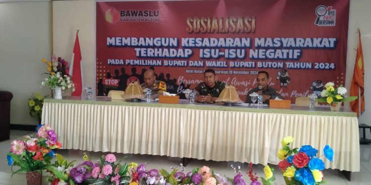 Sosialisasi Membangun Kesadaran Masyarakat Terhadap Isu Negatif Pada Pilkada Buton 2024
