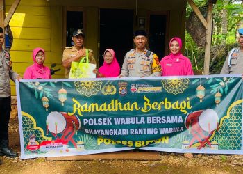 POLSEK WABULA GELAR BAKTI SOSIAL “RAMADHAN BERBAGI” UNTUK WARGA KURANG MAMPU