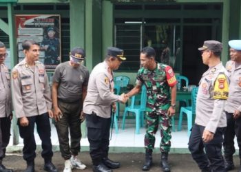 Kapolres Buton Kunjungi Koramil 1413-02 Pasarwajo, Bahas Stabilitas Keamanan Wilayah