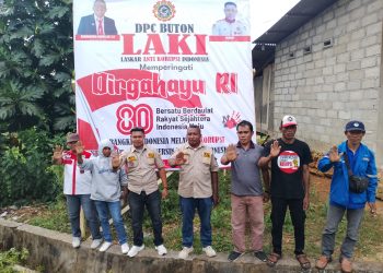 DPC Laskar Anti Korupsi Indonesia (LAKI) Buton Rampung Memasang Baliho di 4 Titik dalam Rangka Memperingati HUT RI ke-80